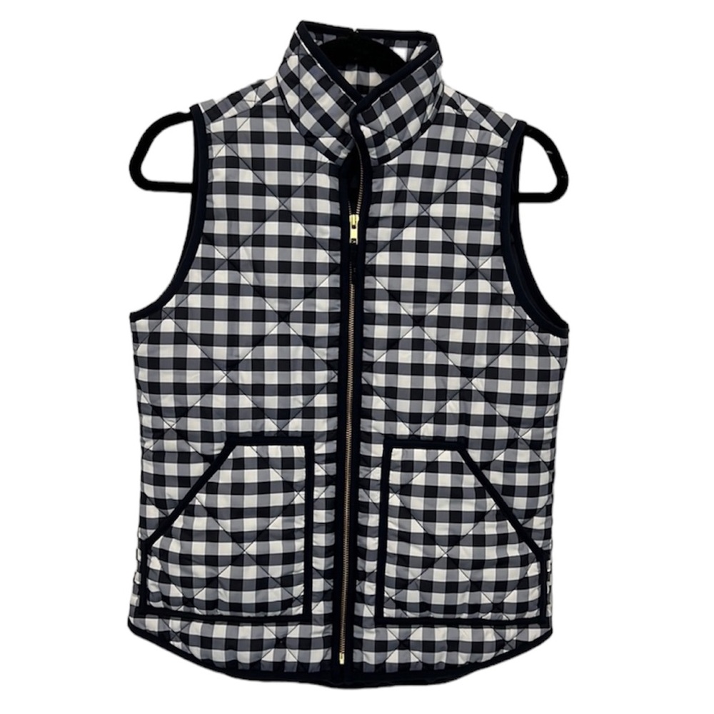 J. Crew Quilted Gingham Vest